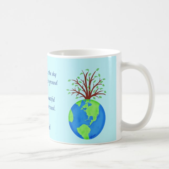 Liebe respektiert Gedicht Earth Art Blue Name Pers Tasse (Rechts)