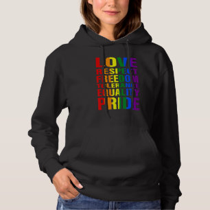 Liebe respektiert Toleranz Freiheit Gleichheit Pri Hoodie