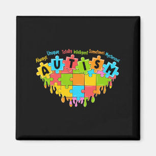 Liebe Retro Autismus Bewusstsein Magnet