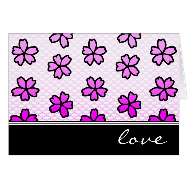 Liebe : Retro-Blumen : (Vorderseite (Horizontal))