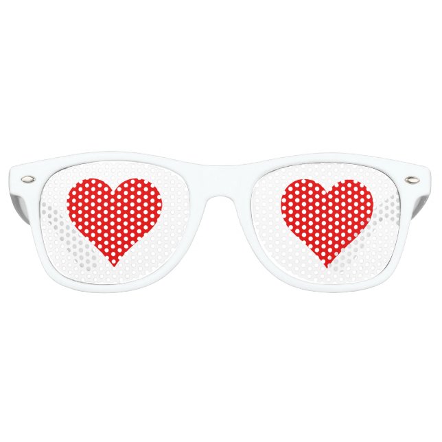 Liebe - Retro-Herzsonne Partybrille (Vorderseite)