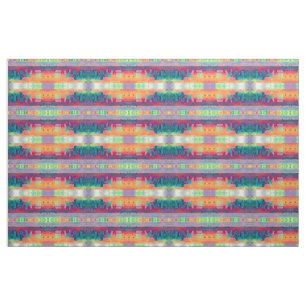 Liebe Retro Hippie Aquamarin Orange Bohemisches Ku Stoff