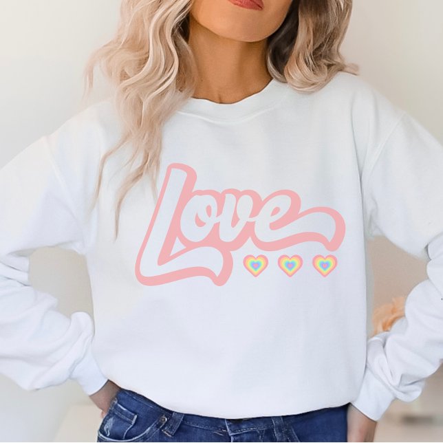 Liebe Retro Valentinstag Sweatshirt, Herz Sweatshirt (Von Creator hochgeladen)