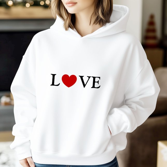 Liebe Rette uns Slogan White Hoodie (Love Will Save Us Slogan White Hoodie)