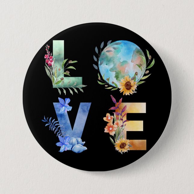 LIEBE RETTE UNSEREN PLANETEN BUTTON (Vorderseite)