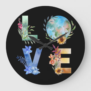 LIEBE RETTE UNSEREN PLANETEN GROßE WANDUHR