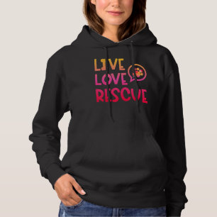 Liebe retten Wasserfarbe Dog Paw Tierheim Hoodie