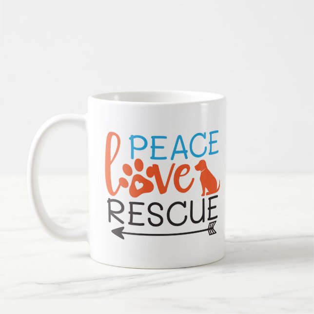 Liebe rettet Hunde Kaffeetasse (Links)