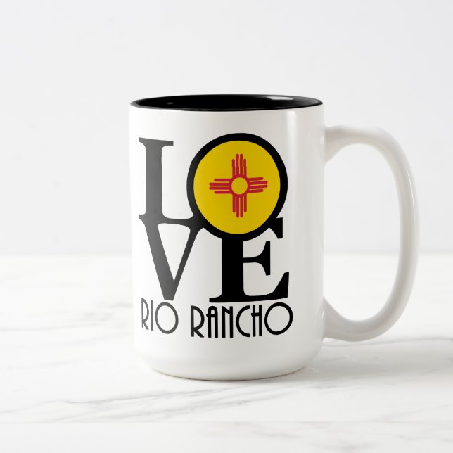 LIEBE Rio Rancho New Mexico 15oz Zweifarbige Tasse (Rechts)