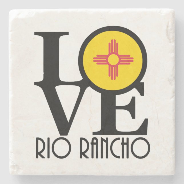 LIEBE Rio Rancho New Mexico Steinuntersetzer (Vorderseite)