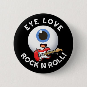 Liebe Rock and Roll Funny Eyeball Puff Dark BG Button