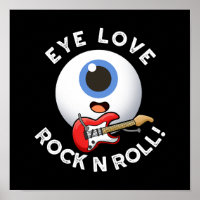 Liebe Rock and Roll Funny Eyeball Puff Dark BG