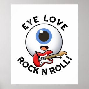 Liebe Rock and Roll Funny Eyeball Puff Poster