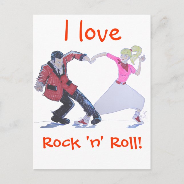 Liebe Rock and Roll! Postkarte (Vorderseite)