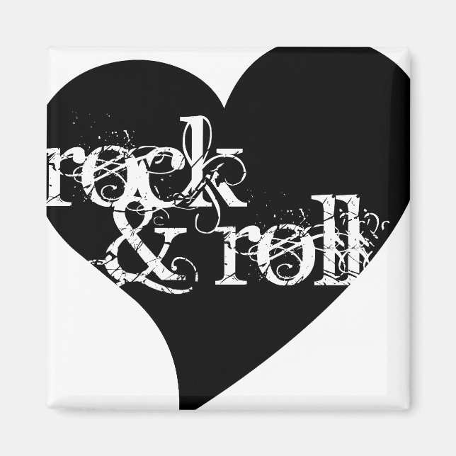 Liebe Rock & Roll Design Magnet (Vorne)