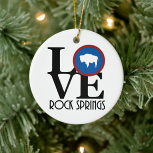 LIEBE Rock Springs Wyoming Keramik Ornament