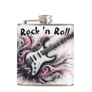 Liebe Rock'n'Roll Electric Gitarre Black Pink Flachmann