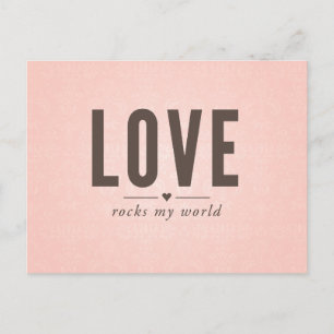 Liebe rocks My World Vintag Postcard Postkarte