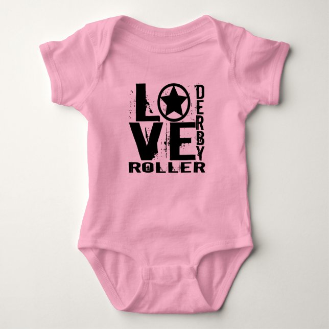LIEBE Roller Derby Baby Strampler (Vorderseite)