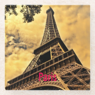 Liebe & Romantik Stadt Paris Eiffelturm Frankreich Glasuntersetzer