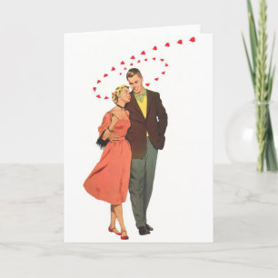 Liebe & Romantik Vintage-Illustration Feiertagskarte