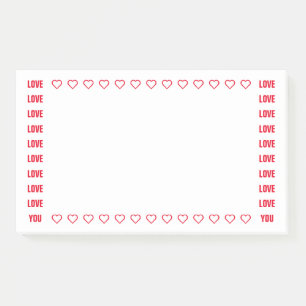 Liebe Romantische Notenvorlage Rotes Herz Post-it Klebezettel