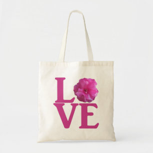 Liebe rosa Blume Klassiker Tragetasche