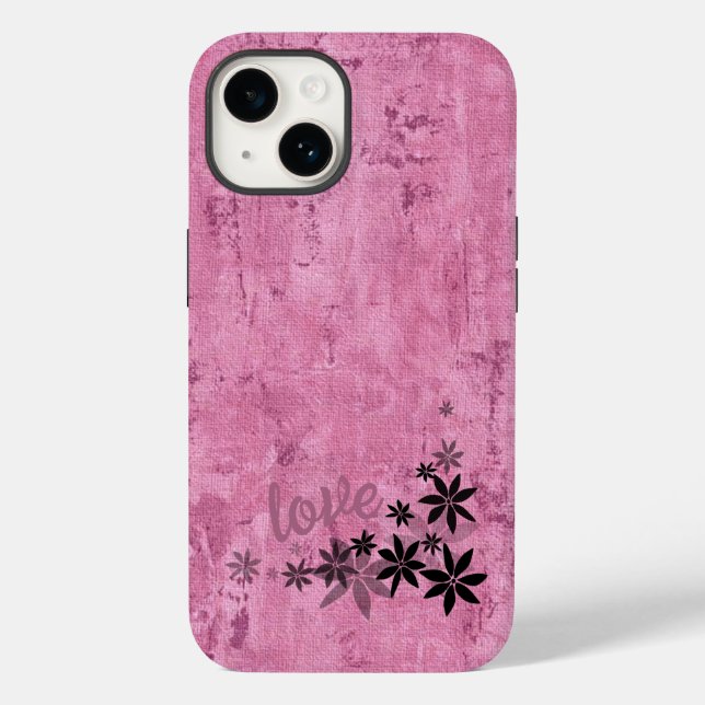 LIEBE Rosa Blume Telefonzelle Case-Mate iPhone Hülle (Rückseite)