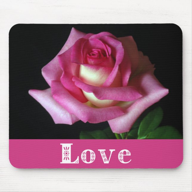 Liebe Rosa Blumenmousepack Mousepad (Vorne)