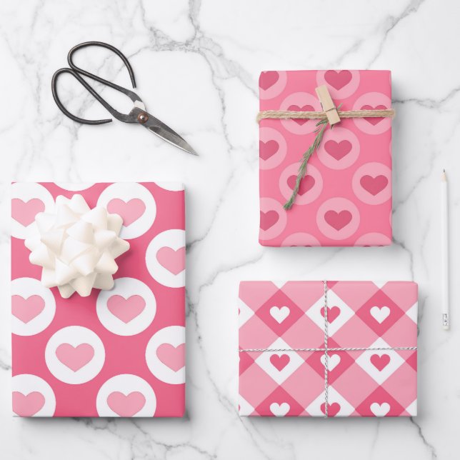 Liebe rosa Farbmuster Geschenkpapier Set (Vorderseite)