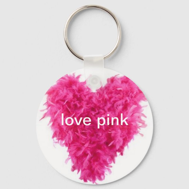 Liebe Rosa Feder mit Schlüsselanhänger (Vorderseite)