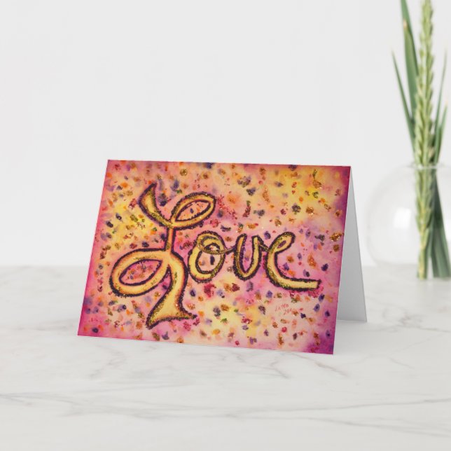 Liebe Rosa Glamour Glitzer Gruß oder Mitteilungska Karte (Vorderseite)