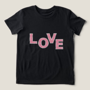 Liebe Rosa Glitzer Tri-Blend Shirt