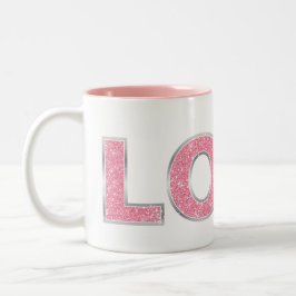 Liebe Rosa Glitzer Zweifarbige Tasse