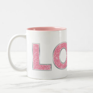 Liebe Rosa Glitzer Zweifarbige Tasse