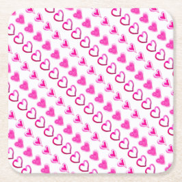 Liebe Rosa Herz Romantische Niedliche Herzmuster Rechteckiger Pappuntersetzer