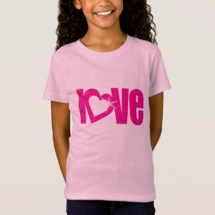 "Liebe" rosa Herzkinder T - Shirt oben