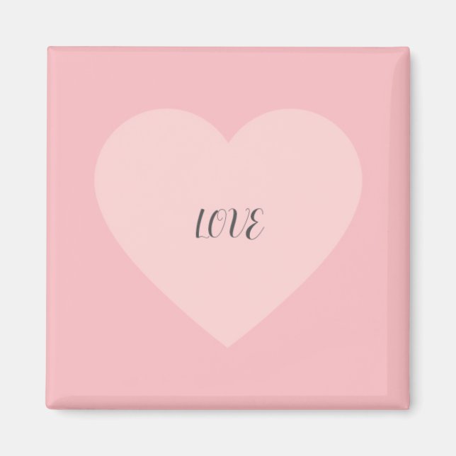 Liebe Rosa Herzstück Minimalistisches Design Magnet (Vorne)