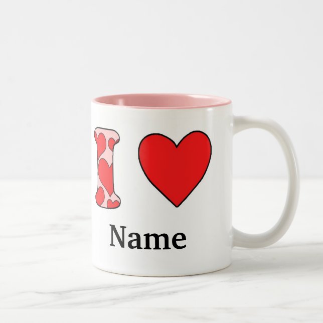 Liebe Rosa I Zweifarbige Tasse (Rechts)