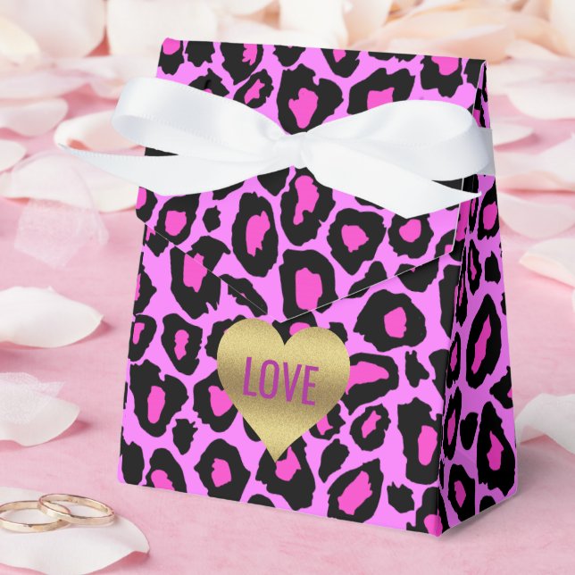 Liebe Rosa & Leopard Celebration Dusche Party Geschenkschachtel (Hochzeit)