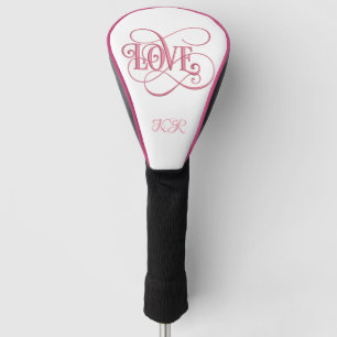 Liebe Rosa Romantisches Wirbles Mit Monogramm Golf Headcover