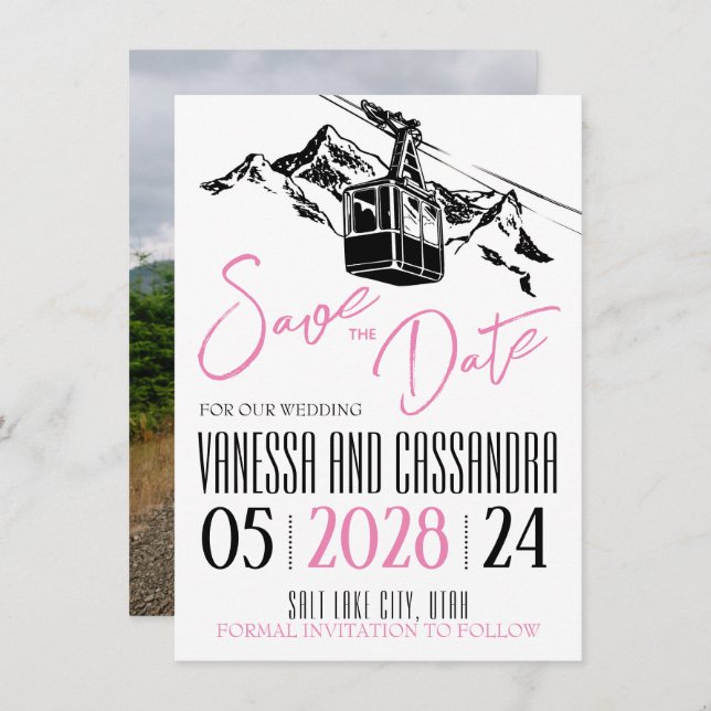 Liebe Rosa Save The Date (Vorne/Hinten)