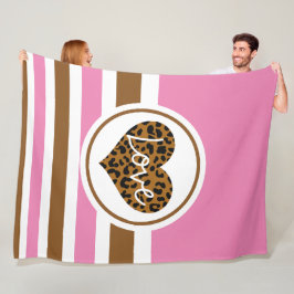 Liebe Rosa, Schwarz & Braun Fleecedecke