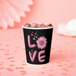 Liebe Rosa Sonnenblume Pappbecher
