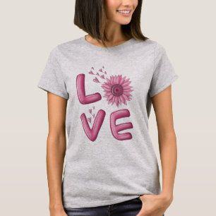 Liebe Rosa Sonnenblume T - Shirt Frauen