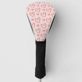 Liebe Rosa und rote Herzen Golf Headcover