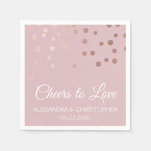 Liebe Rose Gold Confetti Wedding Serviette