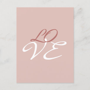 Liebe Rose Gold Farbe Kalligrafie Schrift Postkarte