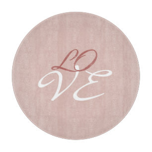 Liebe Rose Gold Farbe Kalligrafie Schrift Schneidebrett