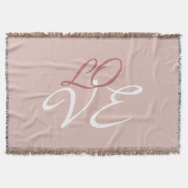 Liebe Rose Gold-Farbkalligrafie Decke
